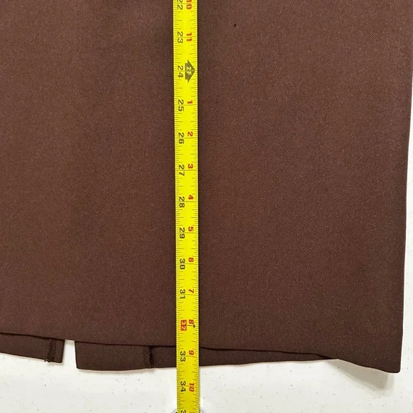 24K Brown High Waist Pencil Midi Skirt Vintage Retro Business Workwear Sz 10 - Picture 6 of 7